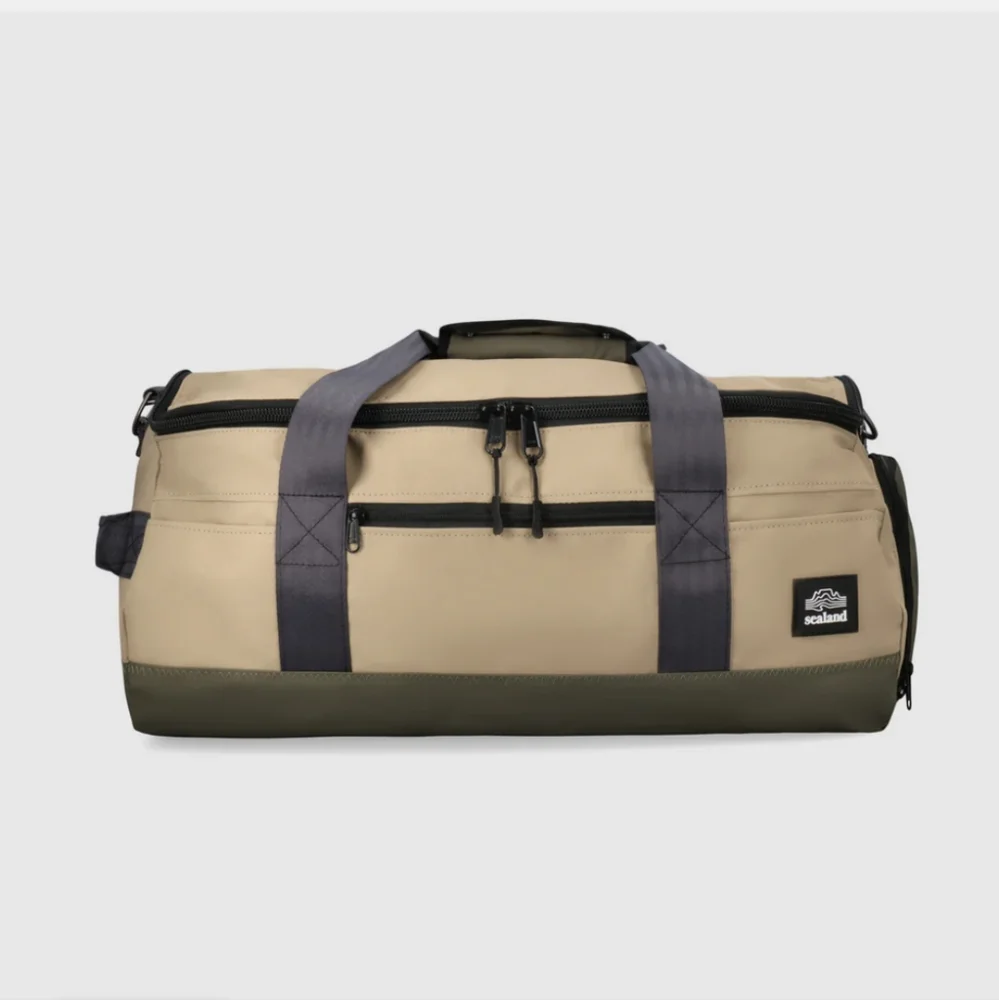 SeaLand Duffle Bag in Olive + Tan 🏔️ Upcycled Dune Duffle